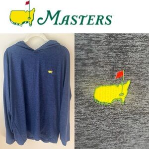 Masters Tech Heathered Blue Performance Hoodie Large L